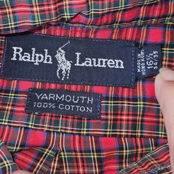 Ralph Lauren Yarmouth Shirt Men Large Plaid Button Down Long Sleeve Preppy Pony - Picture 6 of 10
